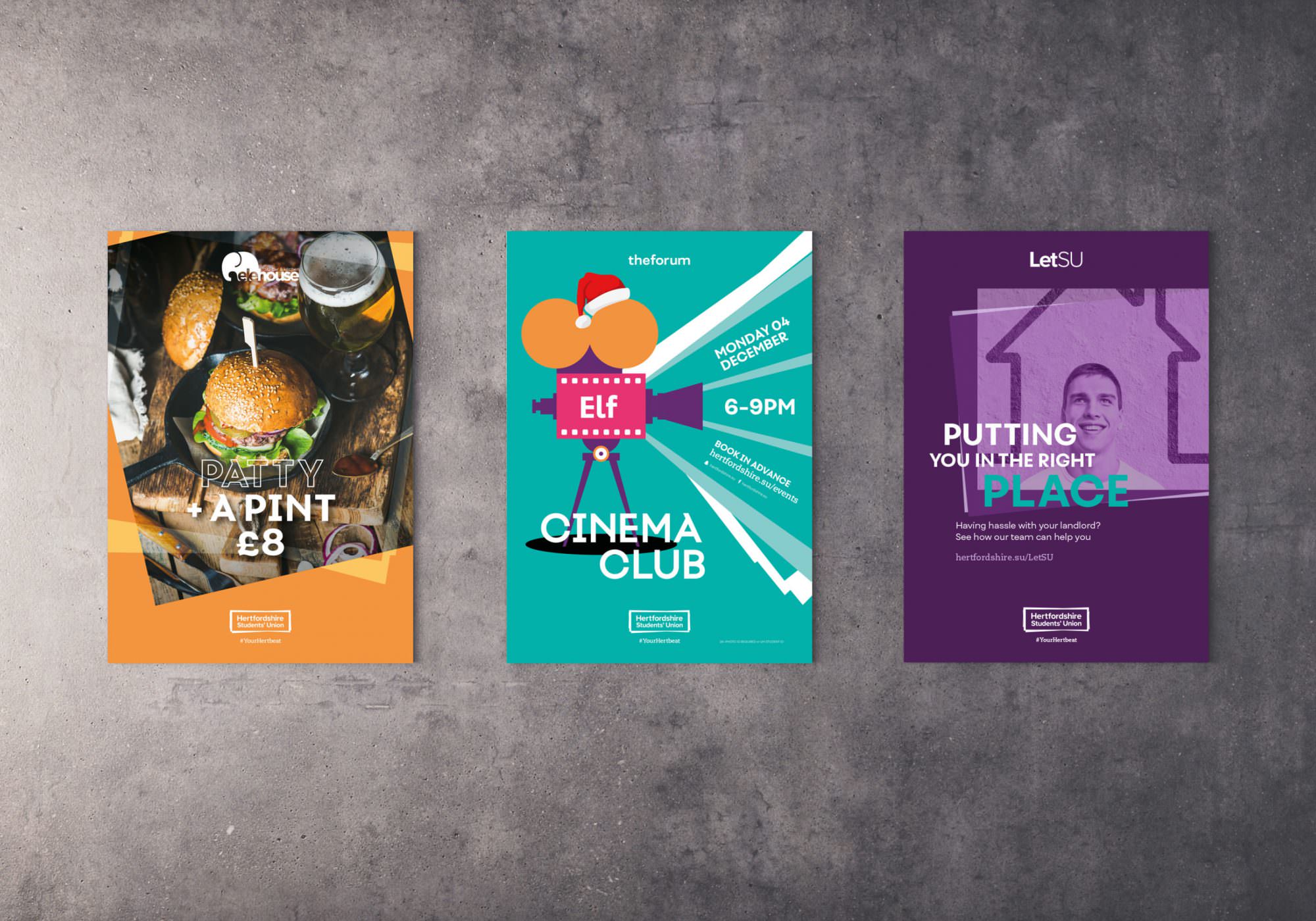 Hertfordshire Students' Union - Branding, Design, Signage & Graphics