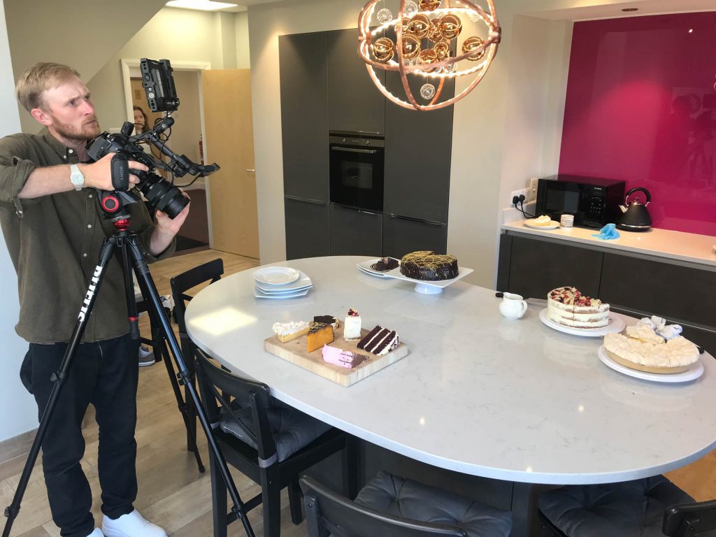 Behind the scenes filming a company video