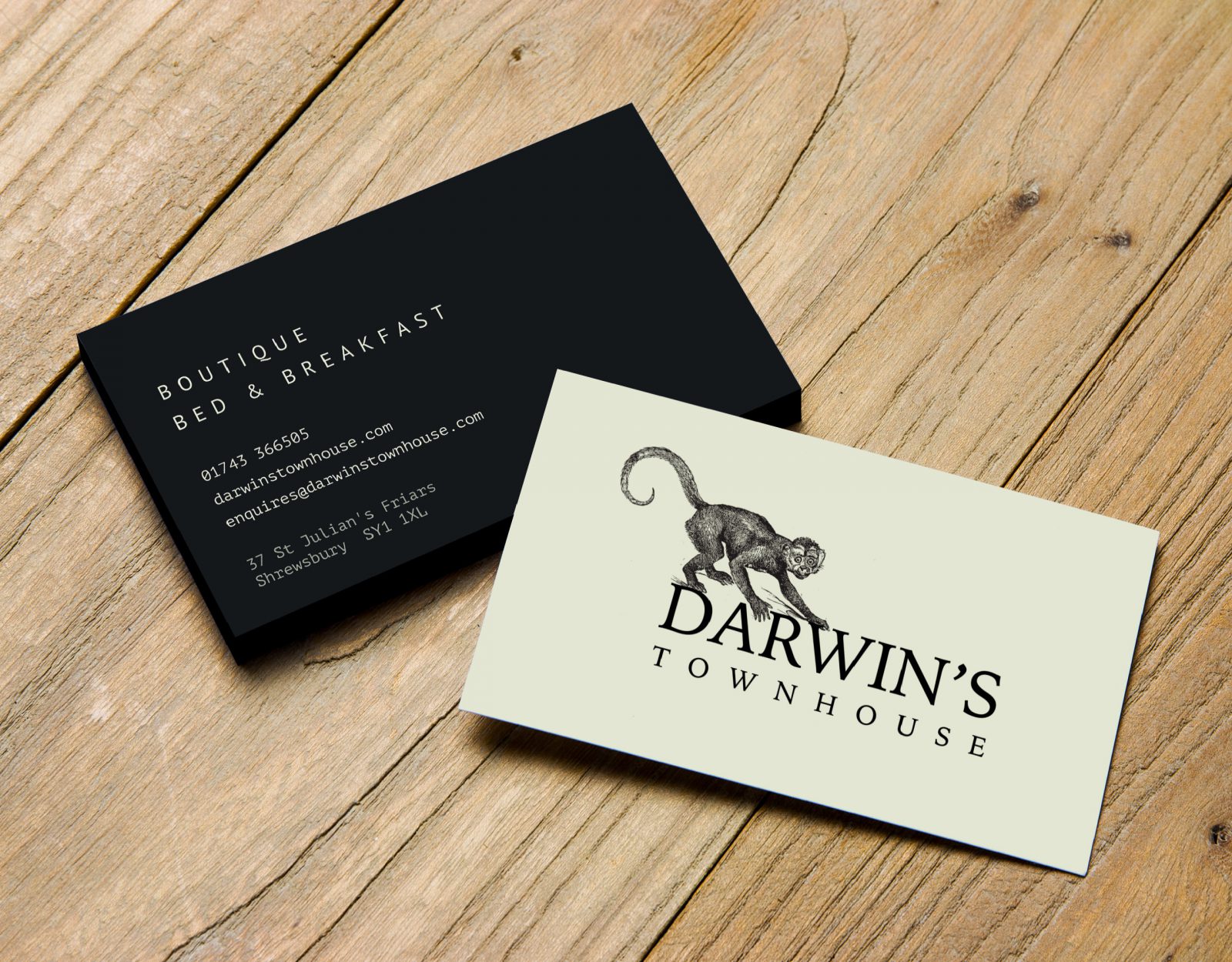 Darwin's Townhouse business cards