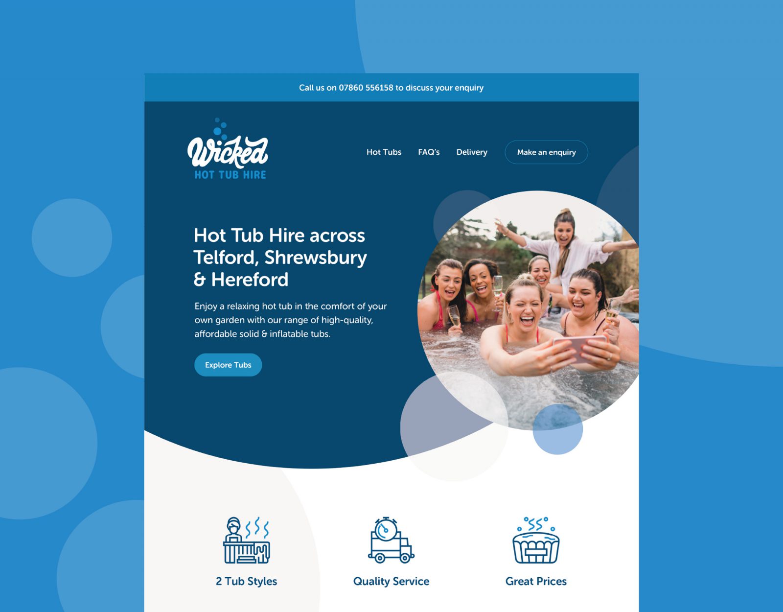 Wicked Hot Tub Hire website