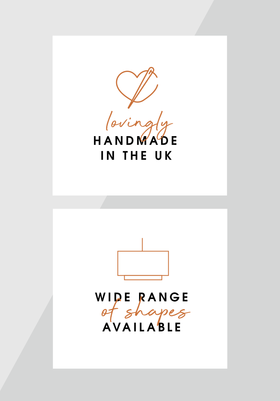 Lovingly handmade in the UK | Wide range of shapes available