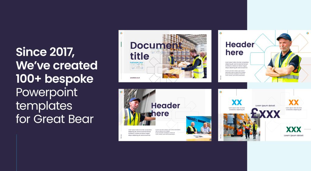 Since 2017, we’ve created 100+ bespoke Powerpoint templates for Great Bear